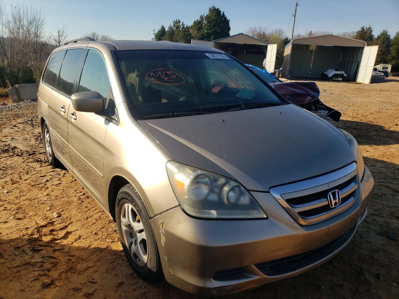 HONDA ODYSSEY EX 2007 with VIN 5FNRL384X7B042405 - Photo from auction