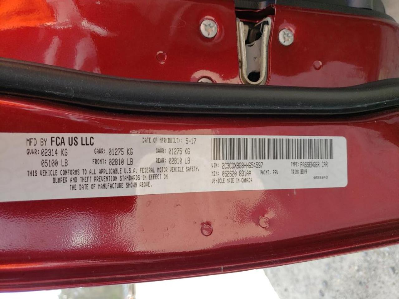 Фото 10 с аукциона – 2017 DODGE CHARGER SE с VIN 2C3CDXBG8HH654597