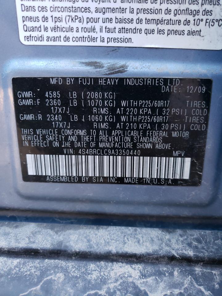 Photo 10 from auction – 2010 SUBARU OUTBACK 2. with VIN 4S4BRCLC9A3350440