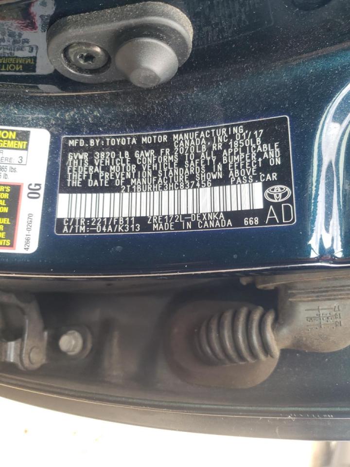 Photo 10 from auction – 2017 TOYOTA COROLLA L with VIN 2T1BURHE3HC837456