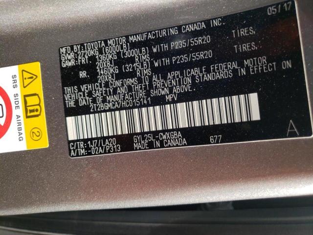 Photo 10 from auction – 2017 LEXUS RX 450H BA with VIN 2T2BGMCA7HC015141