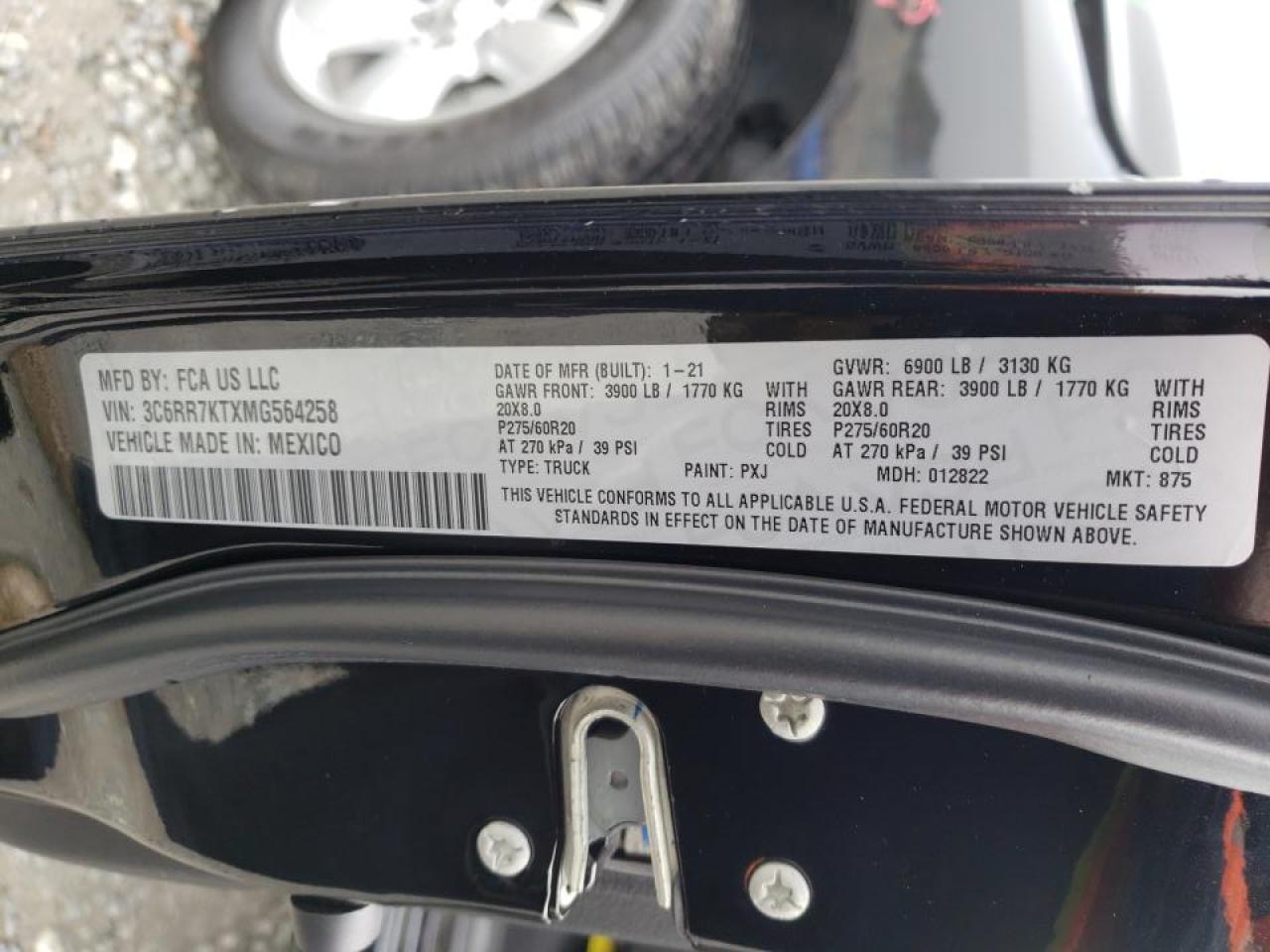 Photo 10 from auction – 2021 RAM 1500 CLASS with VIN 3C6RR7KTXMG564258