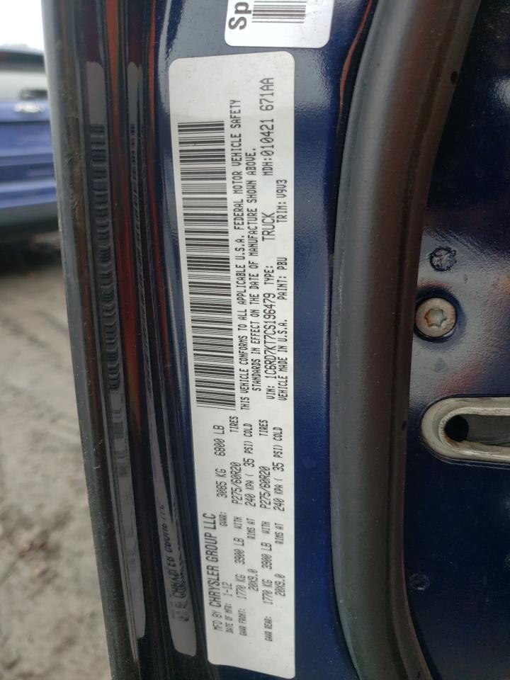 Photo 10 from auction – 2012 DODGE RAM 1500 S with VIN 1C6RD7KT7CS196479