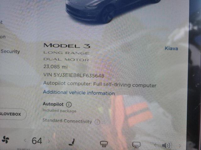 Photo 8 from auction – 2020 TESLA MODEL 3 with VIN 5YJ3E1EB8LF635648