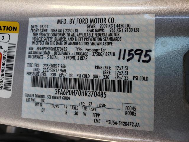 Photo 10 from auction – 2017 FORD FUSION SE with VIN 3FA6P0H70HR370485
