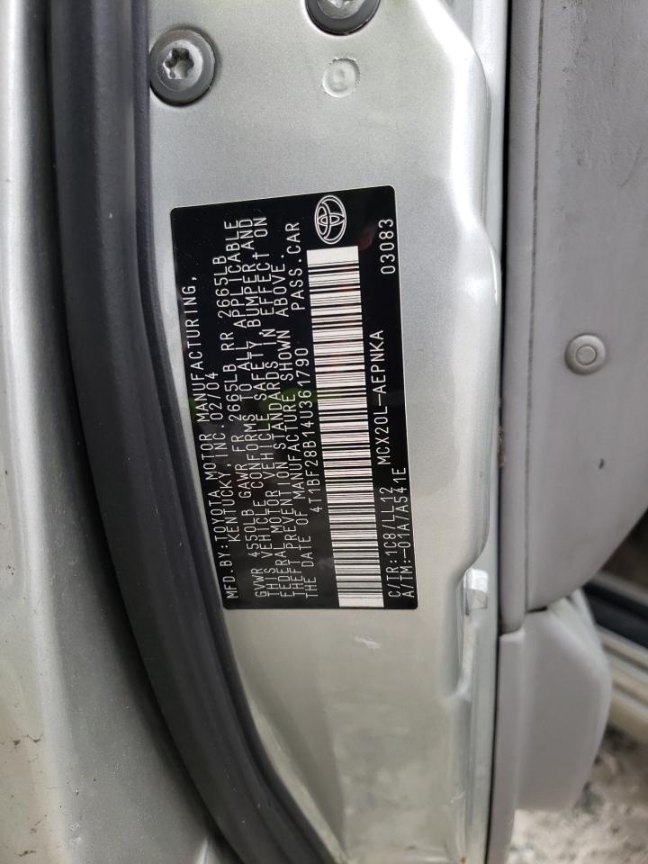 Photo 10 from auction – 2004 TOYOTA AVALON XL with VIN 4T1BF28B14U361790