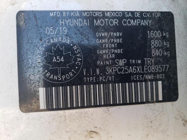 Photo 10 from auction – 2020 HYUNDAI ACCENT SE with VIN 3KPC25A6XLE089577