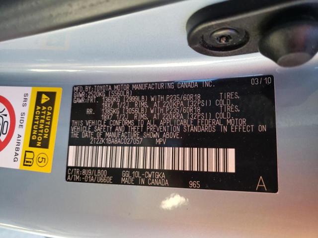 Photo 10 from auction – 2010 LEXUS RX 350 with VIN 2T2ZK1BA8AC027057