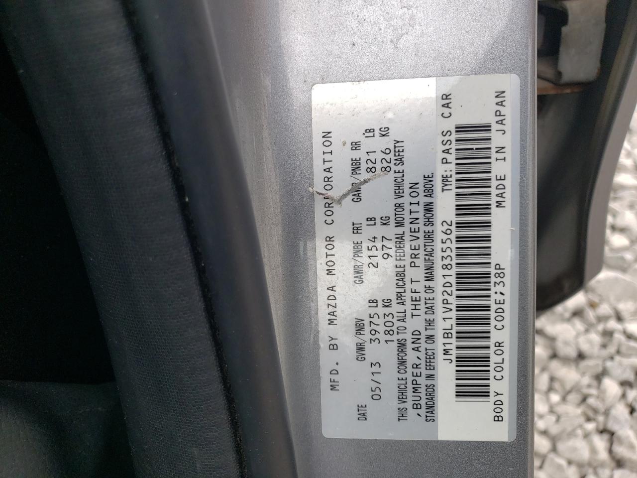 Photo 10 from auction – 2013 MAZDA 3 I with VIN JM1BL1VP2D1835562