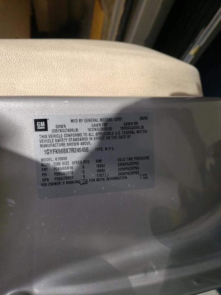 Foto 10 de la subasta – 2007 CADILLAC ESCALADE E con VIN 1GYFK668X7R245456
