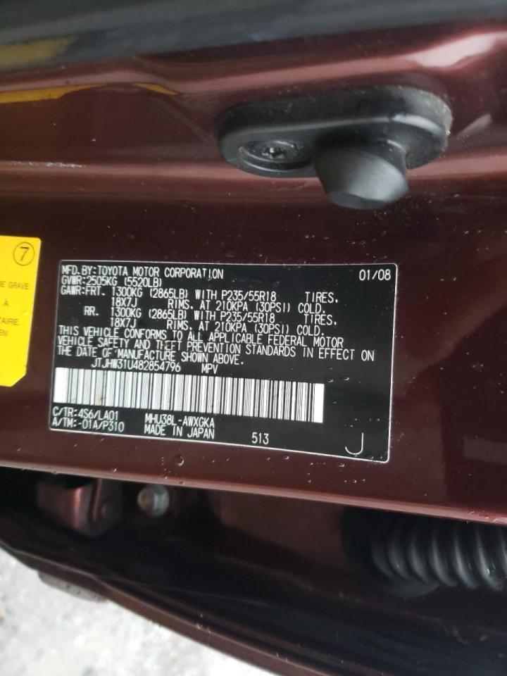 Photo 10 from auction – 2008 LEXUS RX 400H with VIN JTJHW31U482854796
