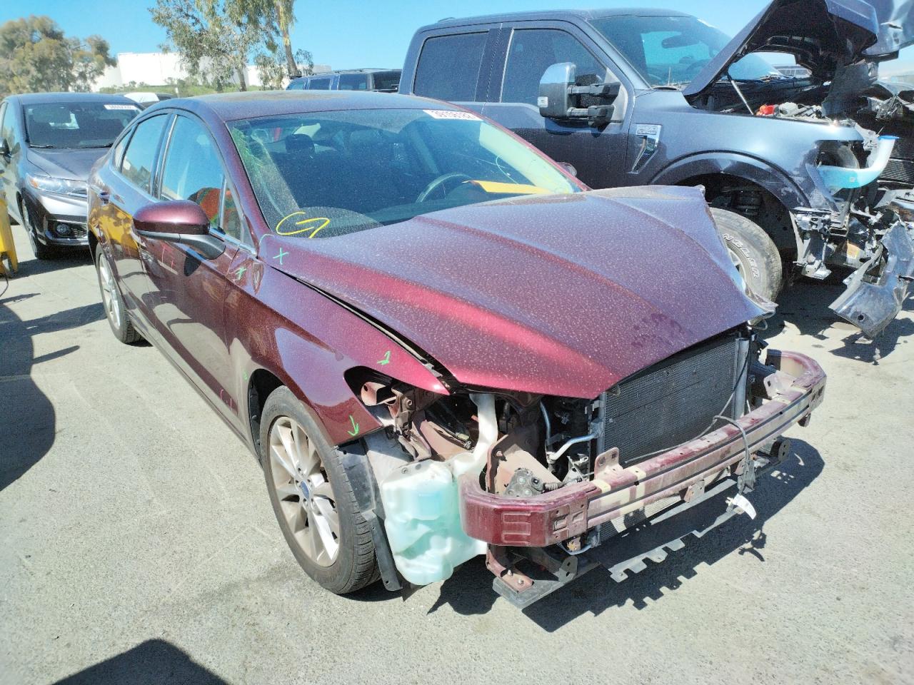 FORD FUSION SE 2017 with VIN 3FA6P0H73HR207538 - Photo from auction