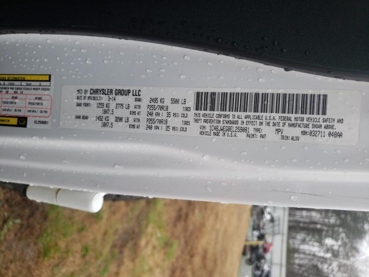 Photo 10 from auction – 2014 JEEP WRANGLER U with VIN 1C4BJWEG8EL259081