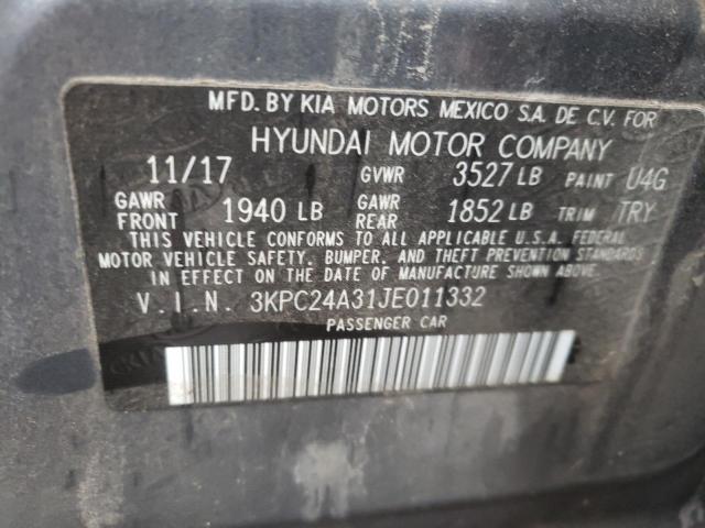 Photo 10 from auction – 2018 HYUNDAI ACCENT SE with VIN 3KPC24A31JE011332
