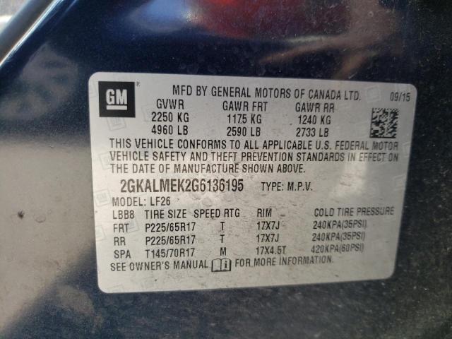 Photo 10 from auction – 2016 GMC TERRAIN SL with VIN 2GKALMEK2G6136195