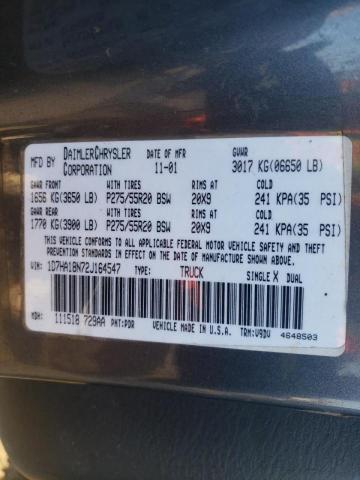 Photo 10 from auction – 2002 DODGE RAM 1500 with VIN 1D7HA18N72J164547