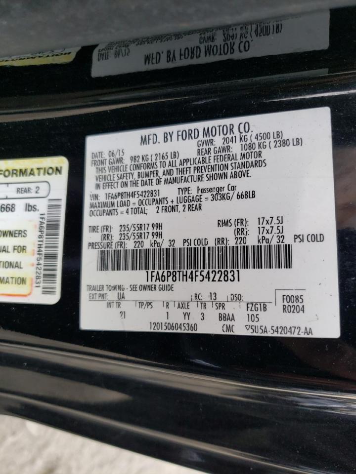 Photo 10 from auction – 2015 FORD MUSTANG with VIN 1FA6P8TH4F5422831