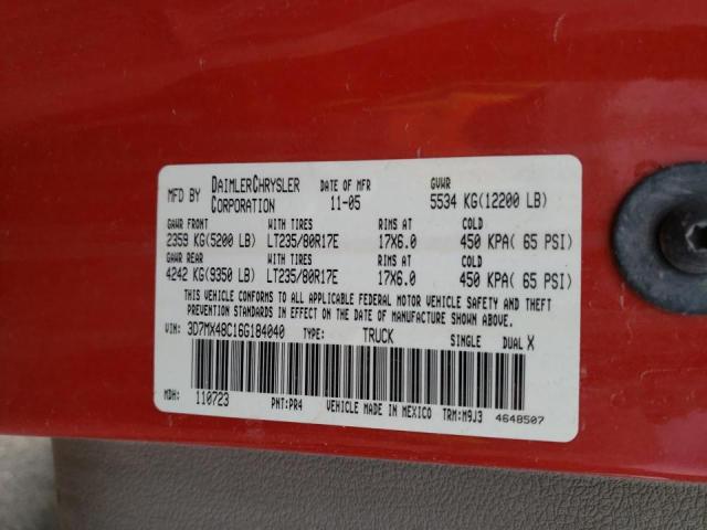 Photo 10 from auction – 2006 DODGE RAM 3500 S with VIN 3D7MX48C16G184040