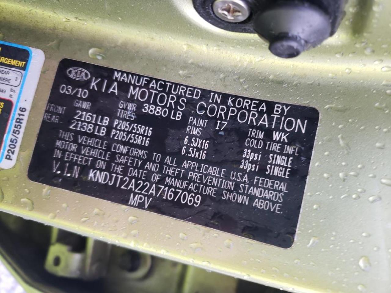 Foto 10 de la subasta – 2010 KIA SOUL + con VIN KNDJT2A22A7167069