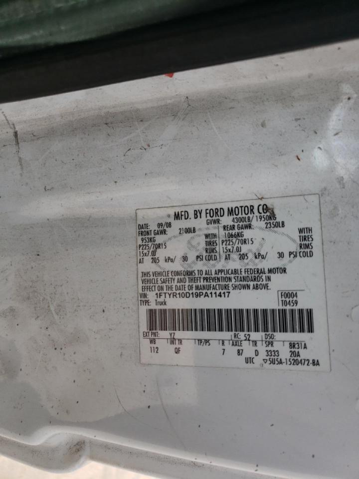Photo 10 from auction – 2009 FORD RANGER with VIN 1FTYR10D19PA11417