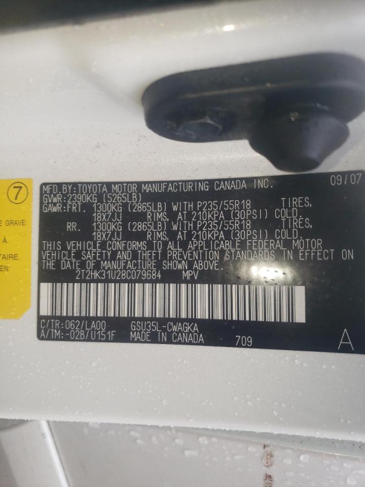 Photo 10 from auction – 2008 LEXUS RX 350 with VIN 2T2HK31U28C079684