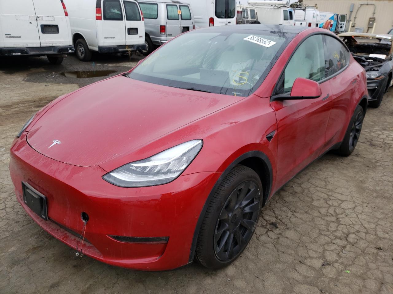 Photo 2 from auction – 2021 TESLA MODEL Y with VIN 5YJYGDEE0MF189265