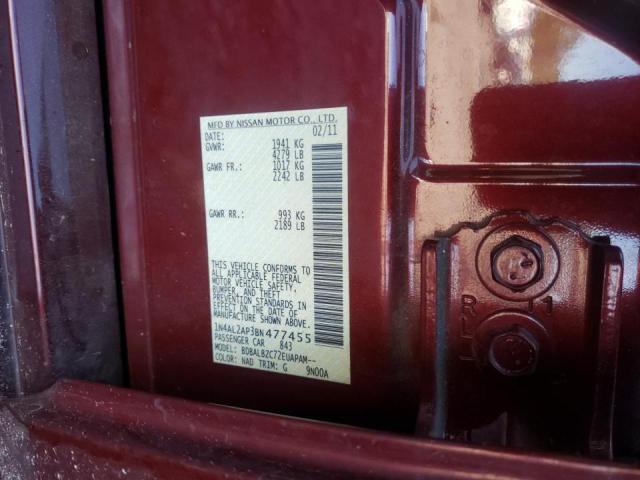 Photo 10 from auction – 2011 NISSAN ALTIMA BAS with VIN 1N4AL2AP3BN477455