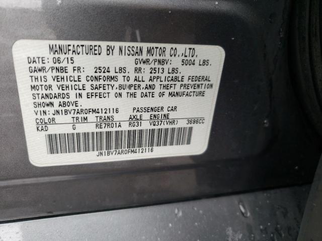Photo 10 from auction – 2015 INFINITI Q50 BASE with VIN JN1BV7AR0FM412116