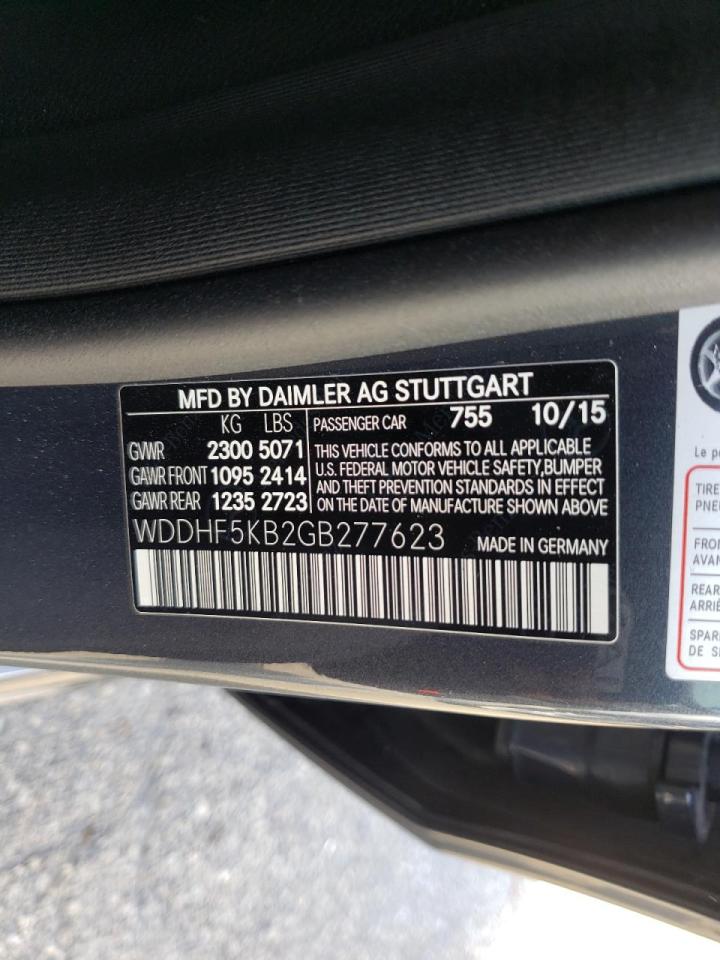 Photo 10 from auction – 2016 MERCEDES-BENZ E 350 with VIN WDDHF5KB2GB277623