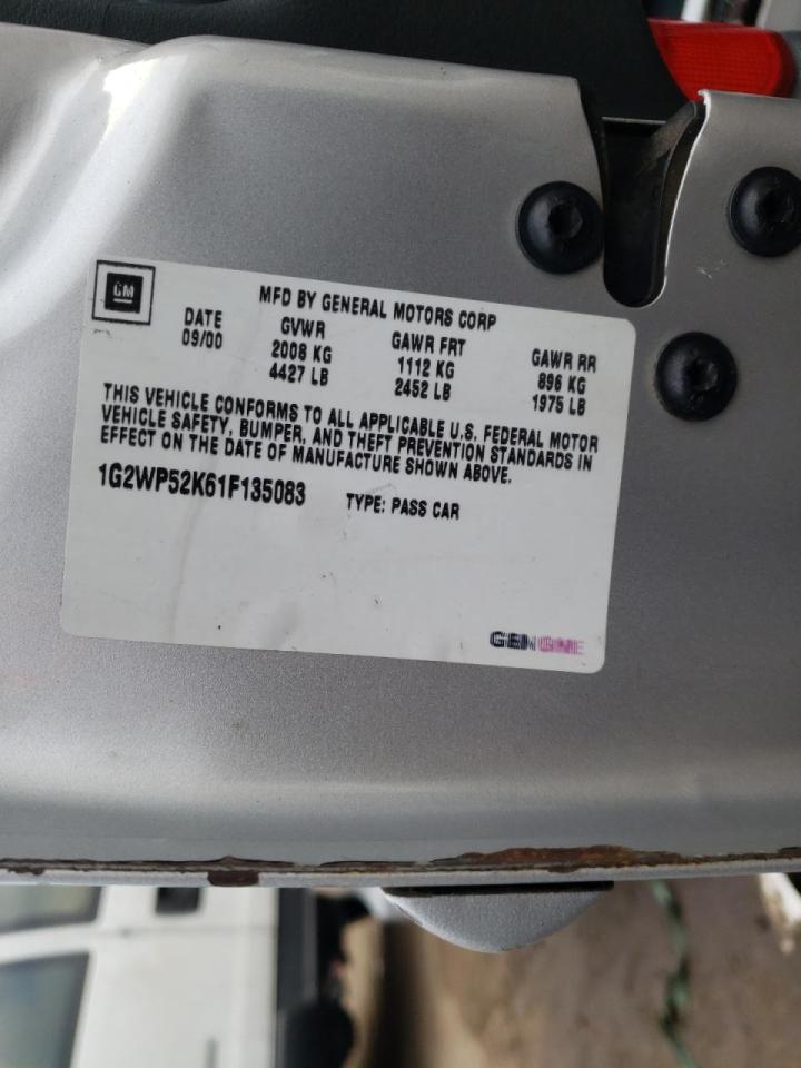 Photo 10 from auction – 2001 PONTIAC GRAND PRIX with VIN 1G2WP52K61F135083