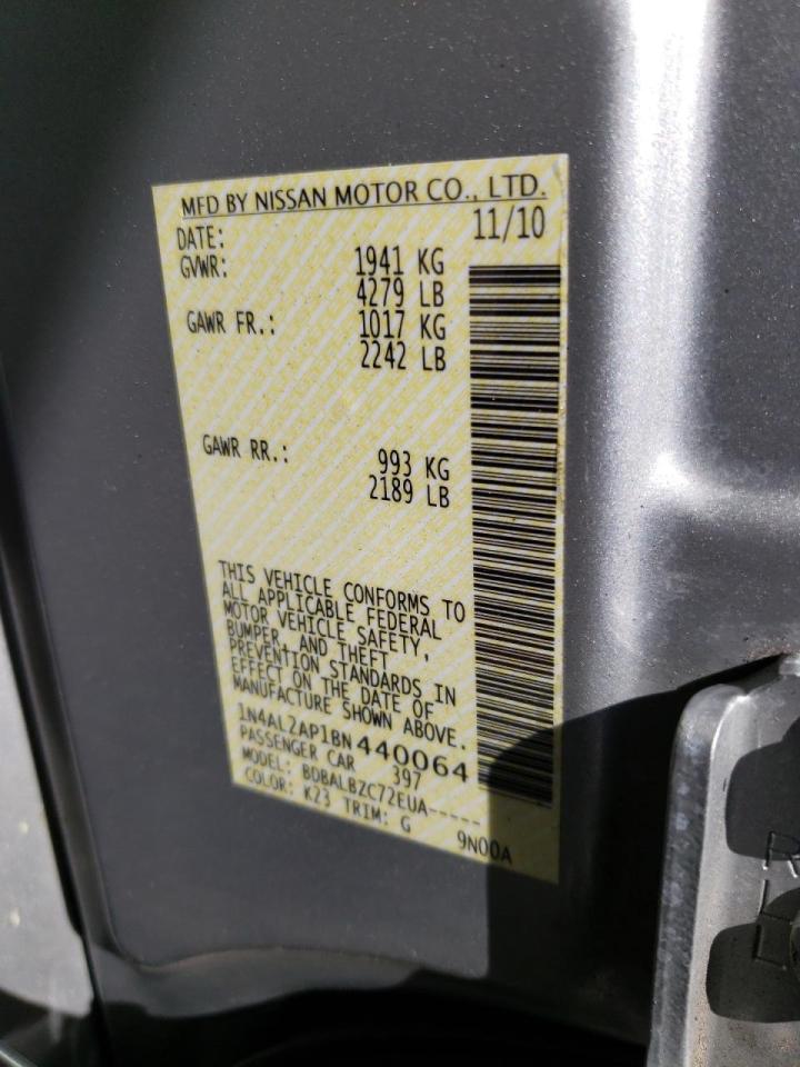 Photo 10 from auction – 2011 NISSAN ALTIMA BAS with VIN 1N4AL2AP1BN440064