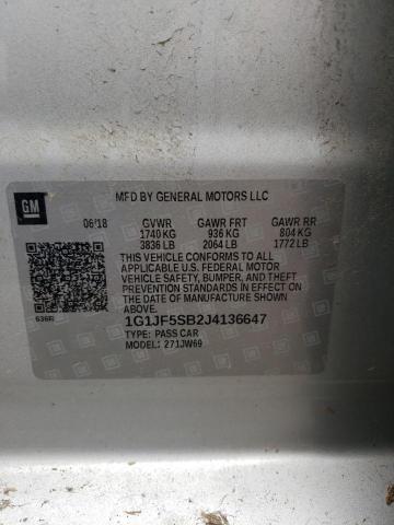 Zdjęcie 10 z aukcji – 2018 CHEVROLET SONIC PREM z VIN 1G1JF5SB2J4136647