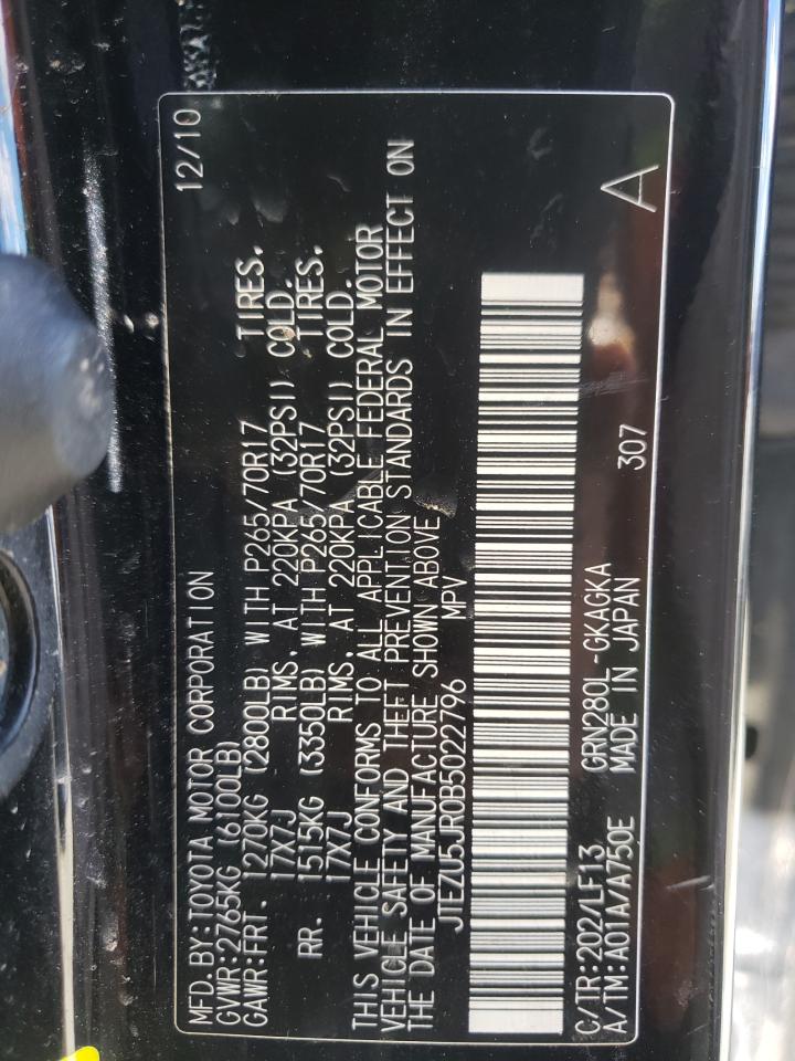 Foto 10 de la subasta – 2011 TOYOTA 4RUNNER SR con VIN JTEZU5JR0B5022796