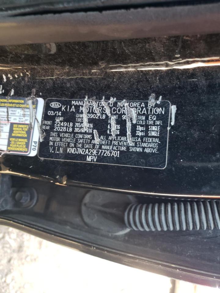 Photo 10 from auction – 2014 KIA SOUL with VIN KNDJN2A29E7726701