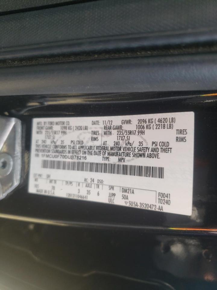Photo 10 from auction – 2013 FORD ESCAPE S with VIN 1FMCU0F70DUB78216