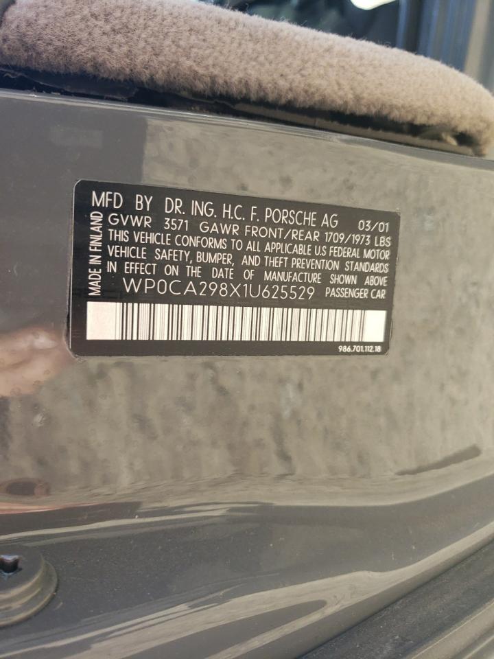 Photo 10 from auction – 2001 PORSCHE BOXSTER with VIN WP0CA298X1U625529