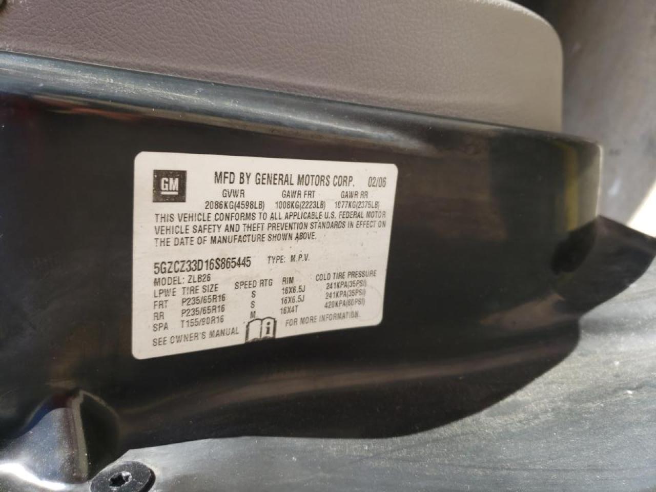 Photo 10 from auction – 2006 SATURN VUE with VIN 5GZCZ33D16S865445