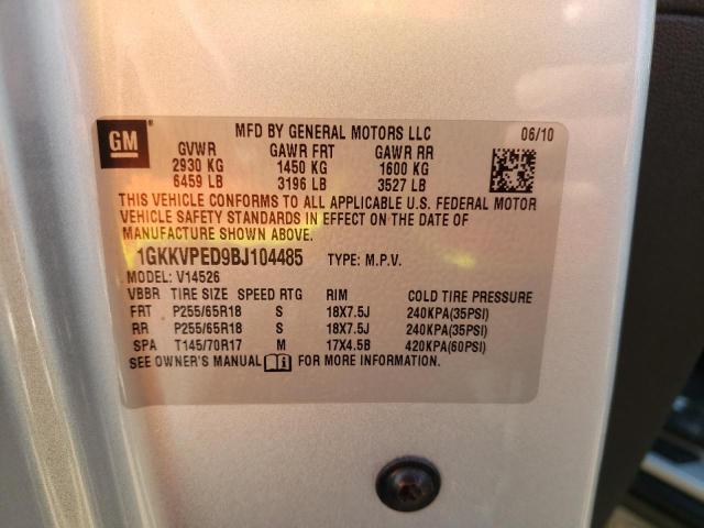 Photo 10 from auction – 2011 GMC ACADIA SLE with VIN 1GKKVPED9BJ104485