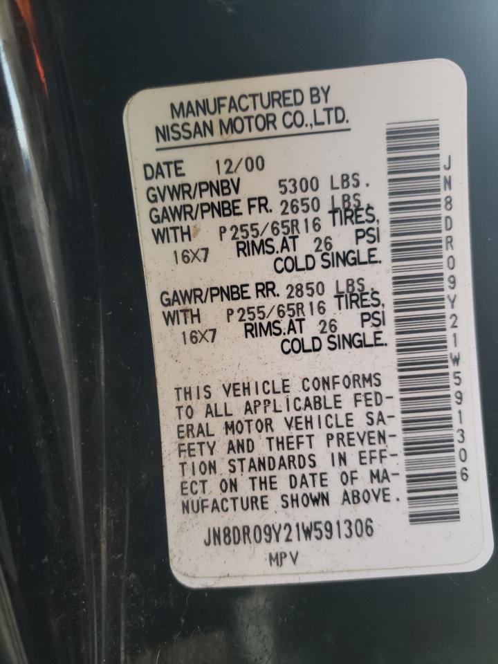 Photo 10 from auction – 2001 NISSAN PATHFINDER with VIN JN8DR09Y21W591306