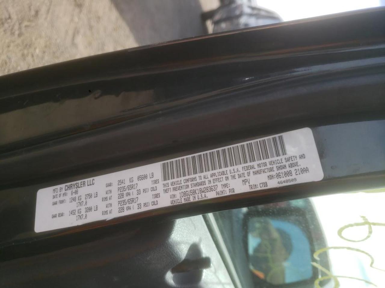 Photo 10 from auction – 2008 DODGE NITRO SLT with VIN 1D8GU58K18W283637
