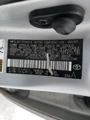 Photo 10 from auction – 2008 TOYOTA PRIUS with VIN JTDKB20U187710562