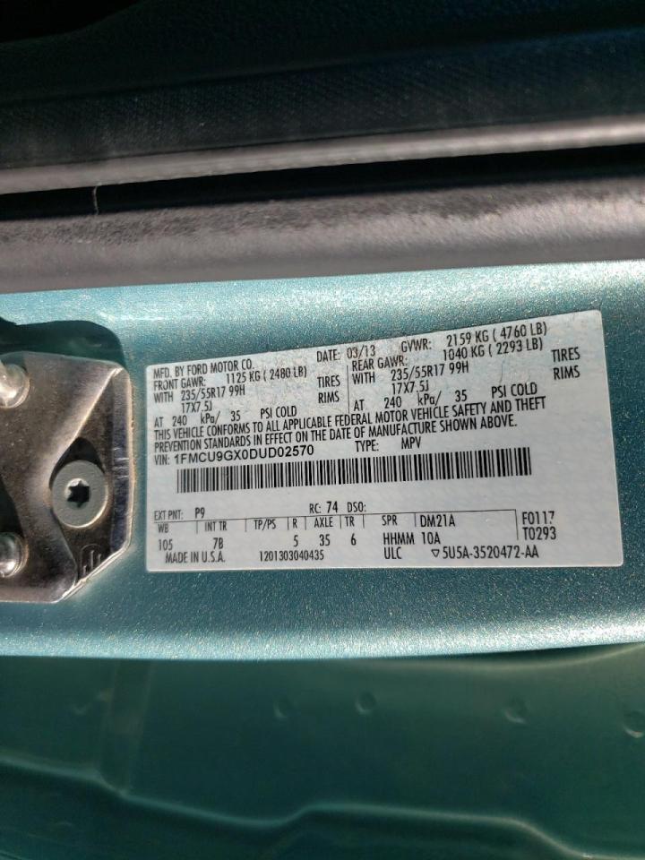 Photo 10 from auction – 2013 FORD ESCAPE SE with VIN 1FMCU9GX0DUD02570