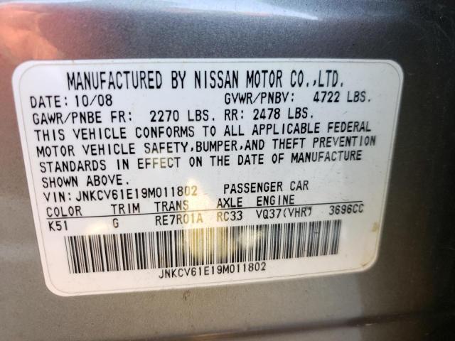 Photo 10 from auction – 2009 INFINITI G37 BASE with VIN JNKCV61E19M011802