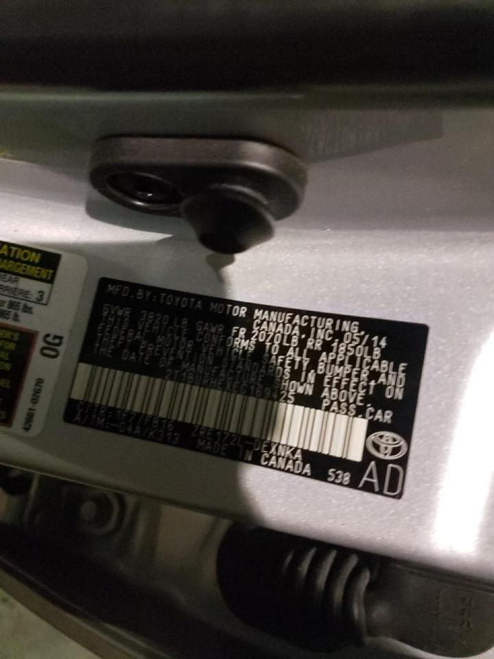 Photo 10 from auction – 2014 TOYOTA COROLLA L with VIN 2T1BURHEXEC169425