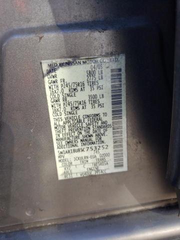 Photo 10 from auction – 2005 NISSAN PATHFINDER with VIN 5N1AR18U85C753252