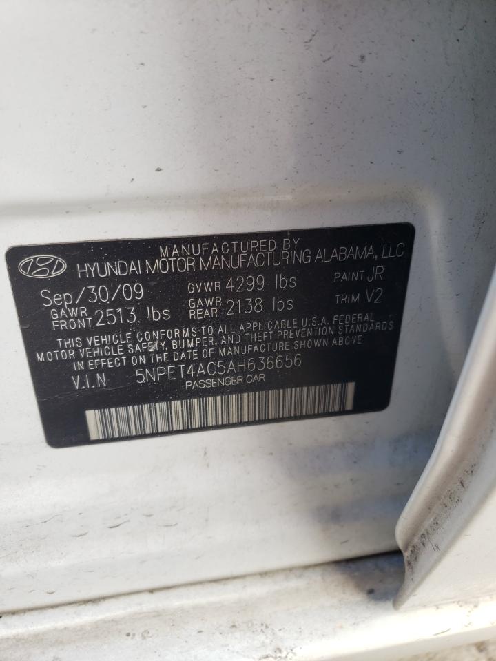 Photo 10 from auction – 2010 HYUNDAI SONATA GLS with VIN 5NPET4AC5AH636656