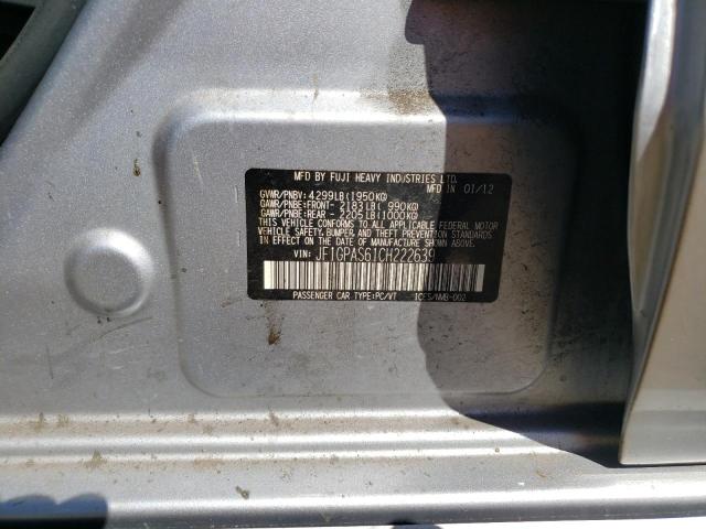 Photo 10 from auction – 2012 SUBARU IMPREZA SP with VIN JF1GPAS61CH222639
