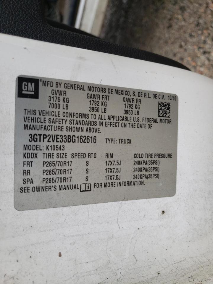 Photo 10 from auction – 2011 GMC SIERRA K15 with VIN 3GTP2VE33BG162616