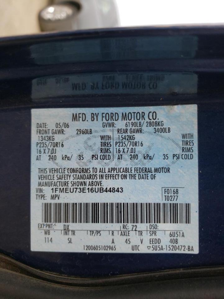 Фото 10 с аукциона – 2006 FORD EXPLORER X с VIN 1FMEU73E16UB44843