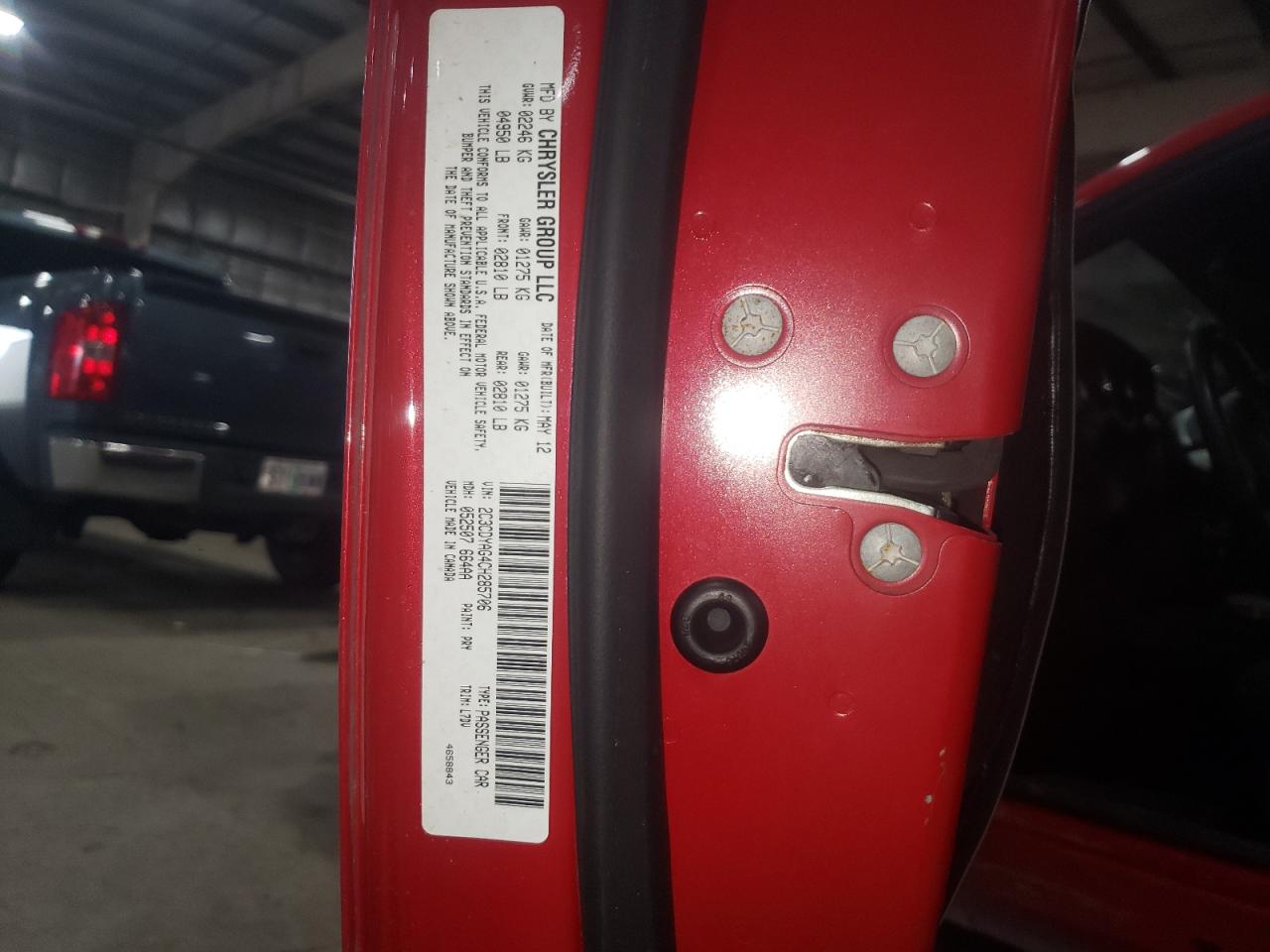 Photo 10 from auction – 2012 DODGE CHALLENGER with VIN 2C3CDYAG4CH285706